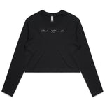 Script - Women's Long Sleeve Crop Tee